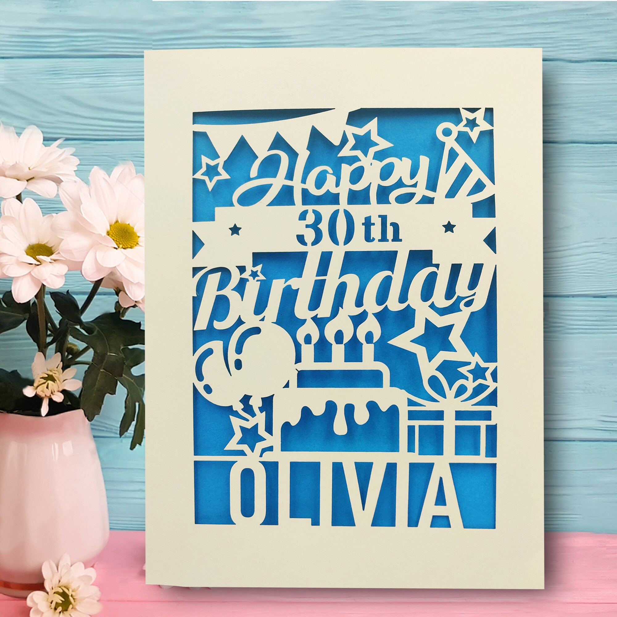 Personalised Birthday Card Laser Paper Cut Greeting Cards Etsy UK