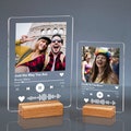 Personalised Music Song Plaque With Wood Base Customized Acrylic Song Plaque with Any Photo Song Any Playlist Music Gift Music Prints