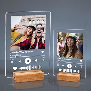 Personalized Acrylic Song Plaque with Photo: Custom Music Gift