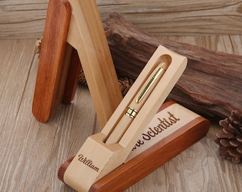 Personalised Pen | Engraved Natural Wooden Ballpoint Pen with Gift Box | Custom Bespoke Laser Engraved, Gift for Christmas,Teacher, Birthday
