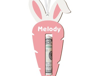 Personalised Easter Money Holder For Cash Gift Wooden Easter Gifts Bunny Gifts Basket Tags Decorations for Kids Teens Toddlers
