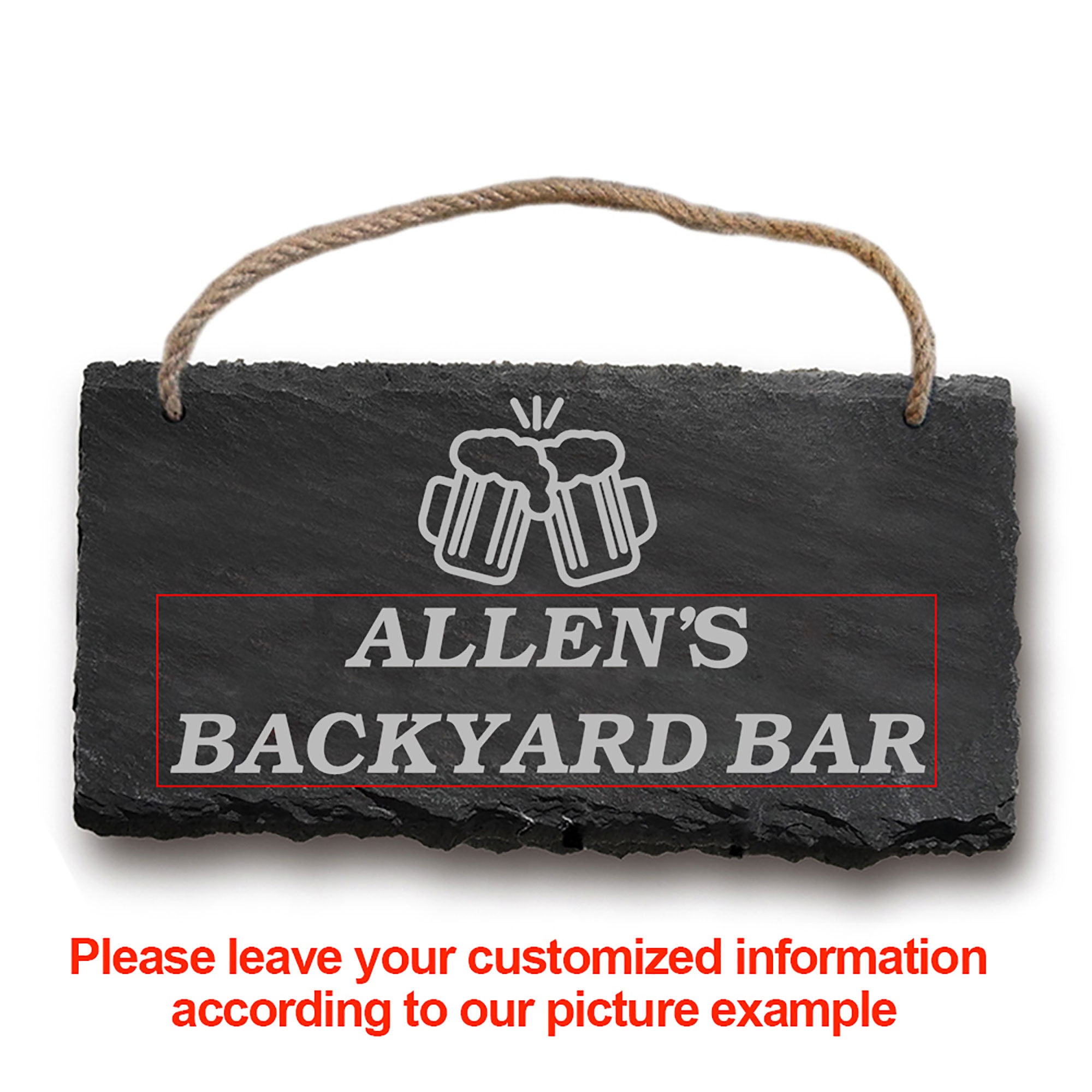 Personalised Backyard Bar Sign Garden Bar Sign Slate Sign Etsy UK