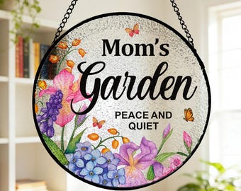 Personalised Sun Catcher Garden Ornaments, Stained Glass Suncatcher Garden Signs Home Decoration, Custom Sun Catchers for Windows