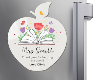 Personalised Teacher Gifts Thank You Gift, Custom Acrylic Fridge Magnets Gifts with Any Name, Thank You Teacher Gifts Best Teacher Gifts