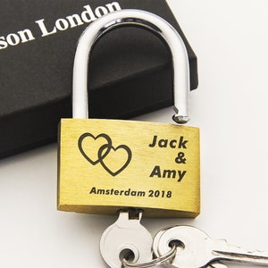 Wedding | Annivesary Gift | Present Love Lock Personalised Engraved Padlock