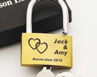 Wedding | Annivesary Gift | Present Love Lock Personalised Engraved Padlock