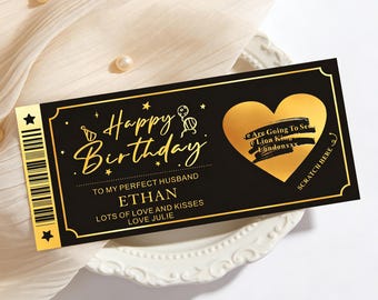 Personalised Scratch Card Birthday Scratch Card Gift Reveal Birthday Surprise Greeting Cards Scratch-Off Stickers with Envelope