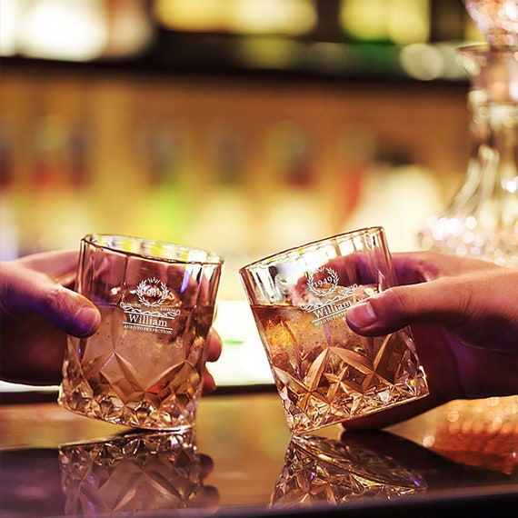 Verre à Whisky Personnalisé Avec Texte Gravé - Taille 8 Ou 11 Oz, Cadeau Pour Homme, Père, Mari, Anniversaire, Noël