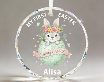 Personalised My First Easter Ornament Gift for Baby Boy Girl Newborn, Baby First Easter Keepsake, Easter Basket Tags Decorations Gifts