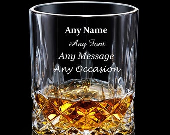 Personalised Engraved Whiskey Tumbler Glass 7oz Birthday/Anniversary/Wedding Gift for Men Best Man