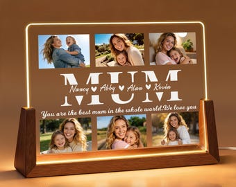 Personalised Mothers Day Photo Gifts Personalised Gifts for Women Custom Gift for Mom Photo Mum Gift Acrylic Plaque Night Light for Mum Mom