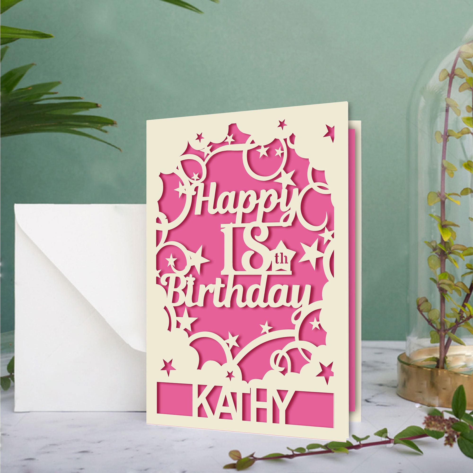 Personalised Happy Birthday Card Laser Paper Cut Greeting Etsy UK