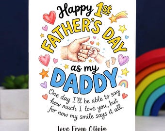 Personalised Fathers Day Card Gifts, Father's Day Dad Card Gifts from Daughter Son, Personalised Cards Gifts for Daddy Grandpa