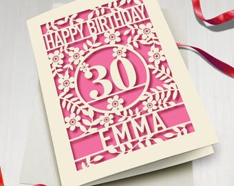 Personalized Laser Cut Birthday Card: Custom Greeting with Envelope