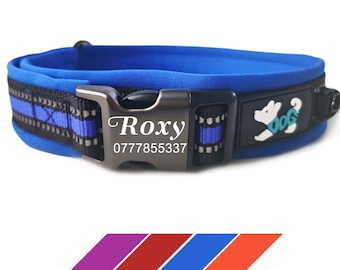 Dog Collar Personalised Dog Collars Custom Nylon Reflective Collars Adjustable Pet Collars with Name & Phone Number for Pets Cat Puppy Dogs