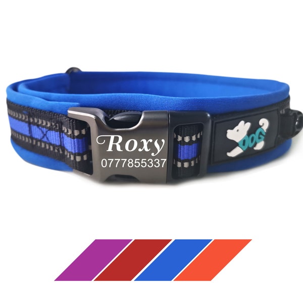 Dog Collar Personalised Dog Collars Custom Nylon Reflective Collars Adjustable Pet Collars with Name & Phone Number for Pets Cat Puppy Dogs