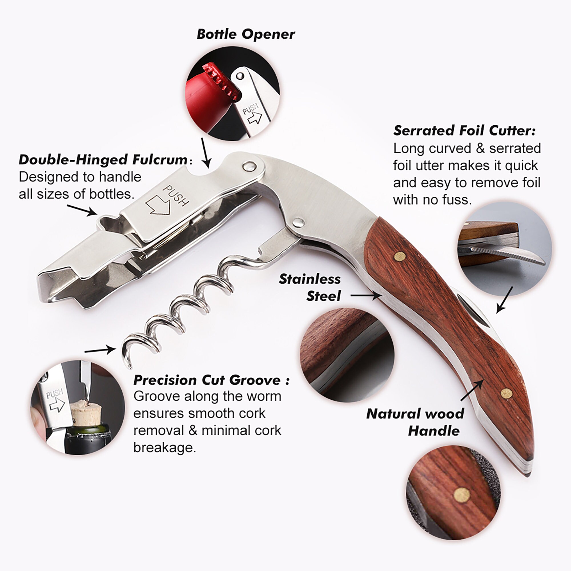 Personalised Corkscrew Engraved Wine Opener with Holster Wood Etsy