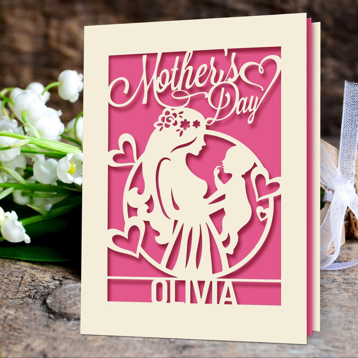 Personalised Mother's Day Card Engraved Love Cards for Mum Etsy