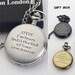 Personalised Engraved Pocket Watch Fathers day Gift Wedding Gift Xmas Gift Best Man Groomsman School Leaving Thank You Teacher Gift 