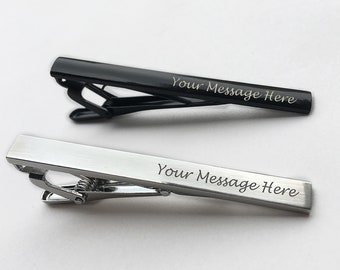 Personalised Engraved Tie Bar Clip/Tie Pin, Personalised Wedding Favours, Best Man, Usher, Groomsman, Business, Birthday, Christmas Gift