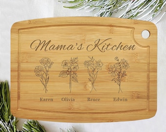 Personalised Chopping Board Mothers Day Gifts Custom Cutting Board Bamboo Cheese Board Gifts for Mum Grandma Nana Mummy Mothers Day Birthday