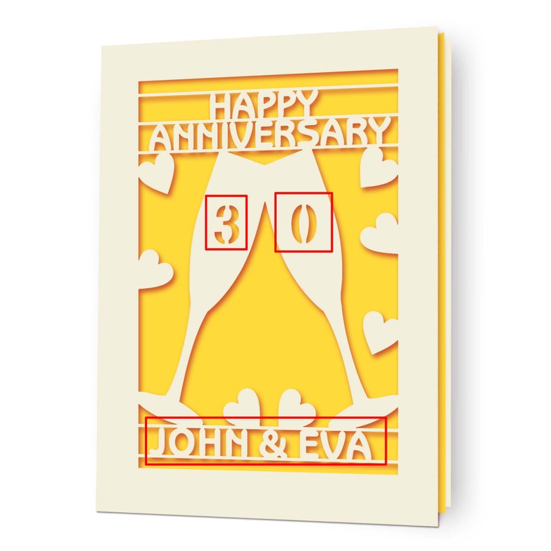 Personalised Wedding Anniversary Card for Him Her Husband Wife Couples ...