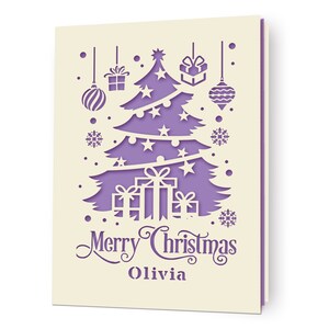 Christmas Cards Personalised Merry Christmas Card Gifts Xmas Gifts Greeting Cards Custom Laser Paper Cut Card with Any Name for Friends image 9