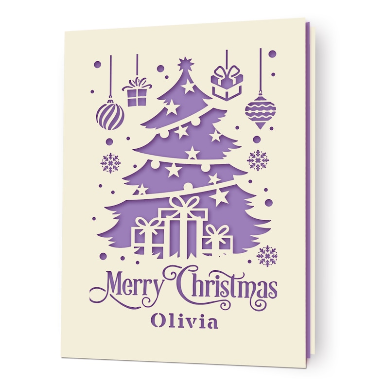 Christmas Cards Personalised Merry Christmas Card Gifts Xmas Gifts Greeting Cards Custom Laser Paper Cut Card with Any Name for Friends image 9