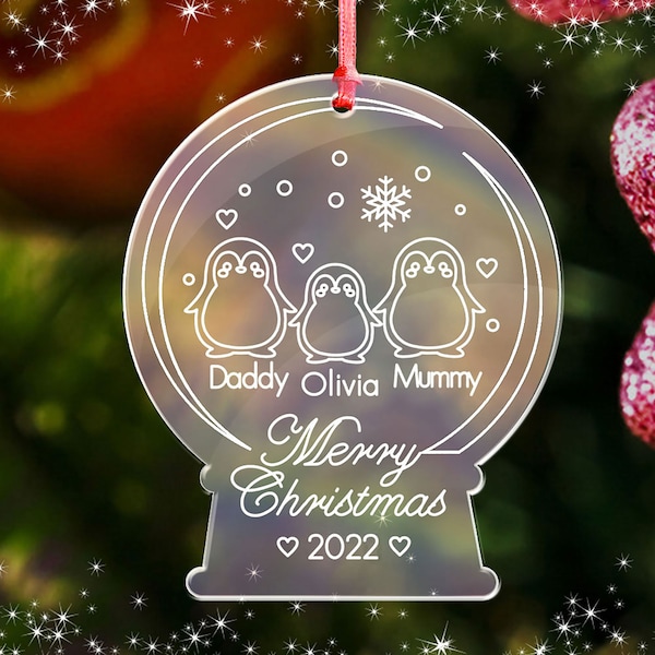 Personalized Christmas Baubles Acrylic Xmas Tree Decoration Merry Christmas Bauble Engraved Gift Bauble for Baby's First Christmas 2024