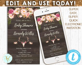 Baby Shower Evite Etsy Baby Shower Evite Etsy