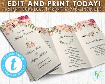 trifold program etsy