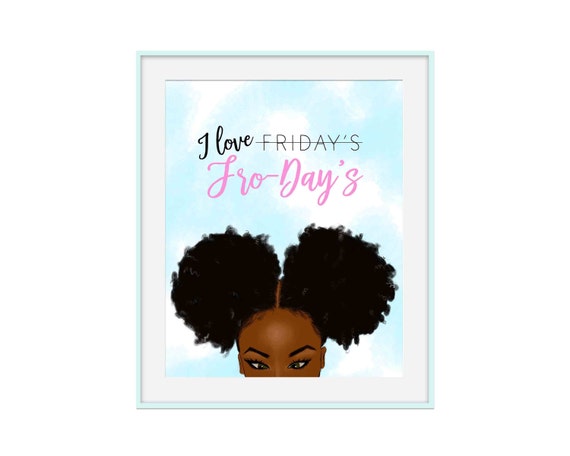 Black Art Black Girl Magic Print Afro Printable Natural Etsy
