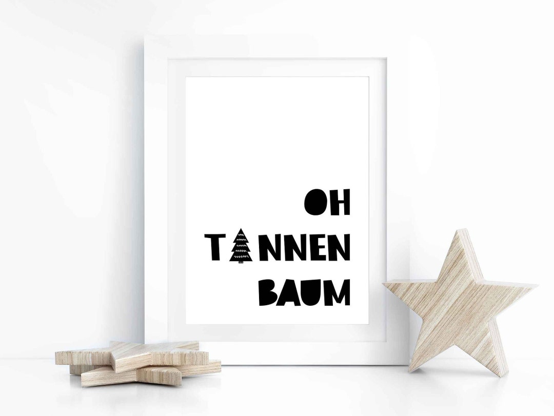 Poster Weihnachten schwarz weiss oh Tannenbaum Advent Motiv - Etsy.de