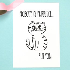 Postkarte für Katzenbesitzer, Katzen Grußkarte, lustige Katzenkarte, Katzen Kunst Postkarte, Tigeratzen Zeichnung, Katzenliebhaber