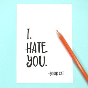 Postkarte mit Katzenspruch, Grußkarte Katze, Postkarte mit Katze, lustige Katzen-Karte, Katzen Deko, Postkarten Sprüche, Katzenkarte