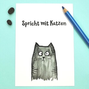 Katzen Postkarte, für Katzenbesitzer, lustige Katzenkarte, Katzen Kunst Postkarte, Tiger Katze, Katzen Portrait, Katzenliebhaber