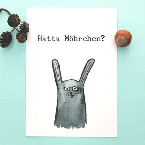 Postkarte Kaninchen , Karte Hase, lustige Postkarte, Postkarte witzig, Häschen Witze, Karnickel Sprüchekarte, Bunny