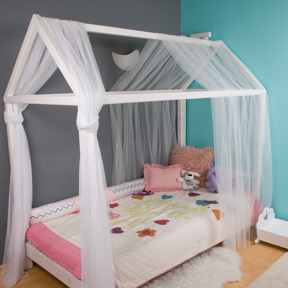 Montessori House bed CANOPY baldachin bed canopy play floor Etsy