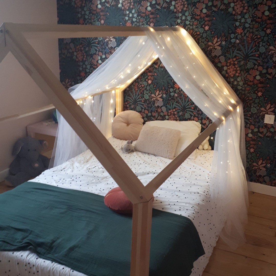 CANOPY for the Frame Montessori Bed Baldachin Canopy Play Floor Canopy  Hanging Canopy House Bed Curtain Decor Handmade Princess Teepee Style 