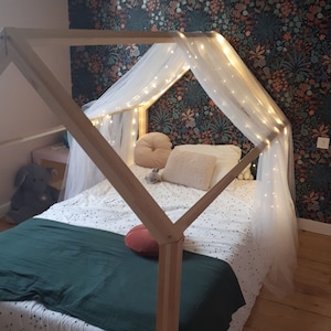 CANOPY for the Frame Montessori bed baldachin canopy play floor canopy hanging canopy house bed curtain decor handmade princess teepee style image 1