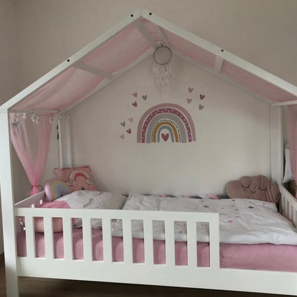 CANOPY for the Frame Montessori bed baldachin canopy play floor canopy hanging canopy house bed curtain decor handmade princess teepeestyle