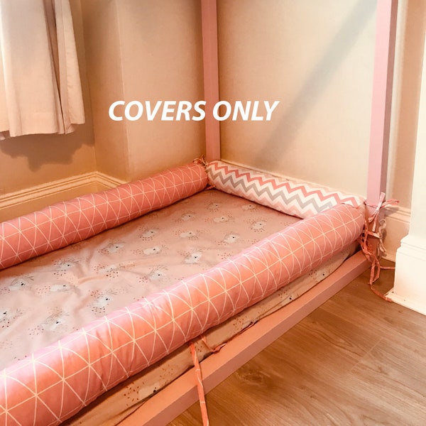 Any length cover only for round ended bolster bed twin cushions roll cylinder bumper house montessori queen tipi floor pillows