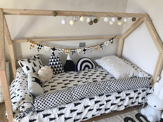 Set Of 4 Twin Size Bed Bumpers Full Size Bed Montessori House Etsy
