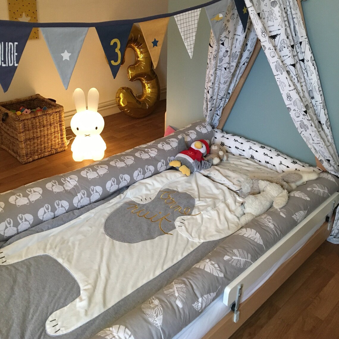 Solid Toddler Bumpers Bed Plain Twin Bed Bumpers Snake Pillow Etsy