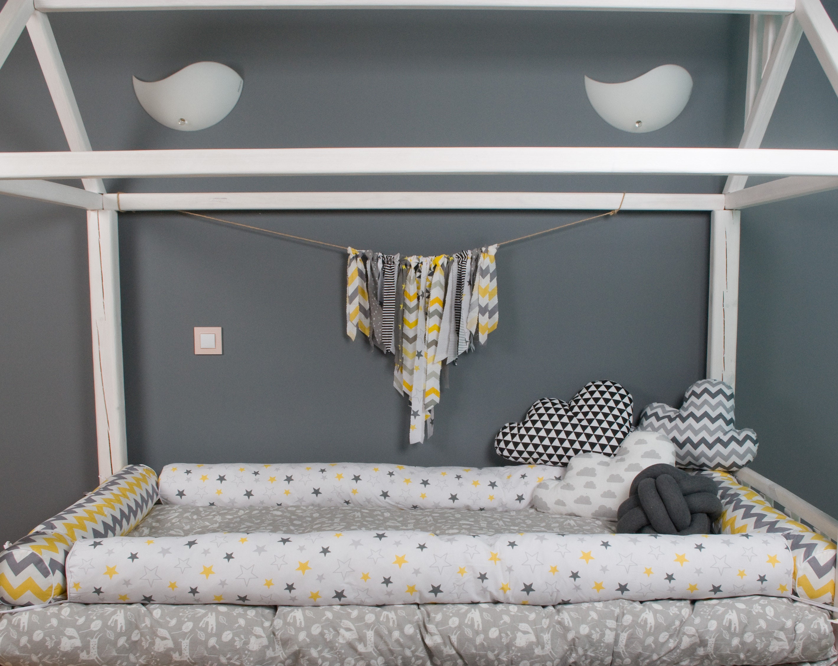 Solid Toddler bumpers bed plain twin bed bumpers snake pillow Etsy