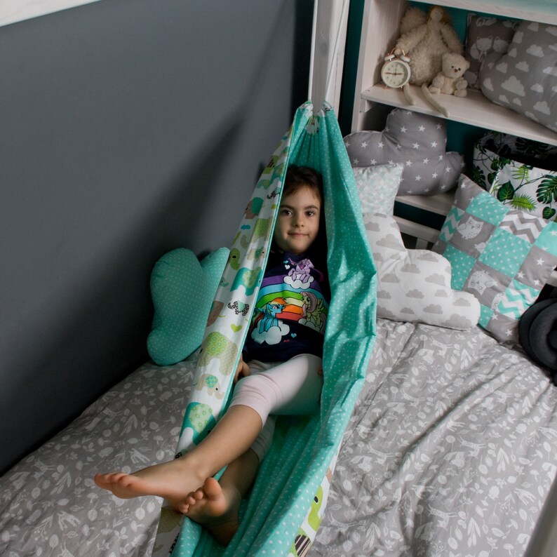 Hammock for toddler bed house Kids fabric Swing Indoor Hammock Etsy