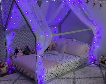 CANOPY for the Frame Montessori bed baldachin canopy play floor canopy hanging canopy house bed curtain decor handmade princess teepee style