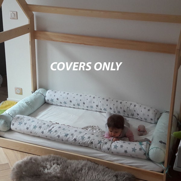 Any length cover for round ended bolster bed twin cushions roll cylinder bumper house montessori queen tipi floor pillows