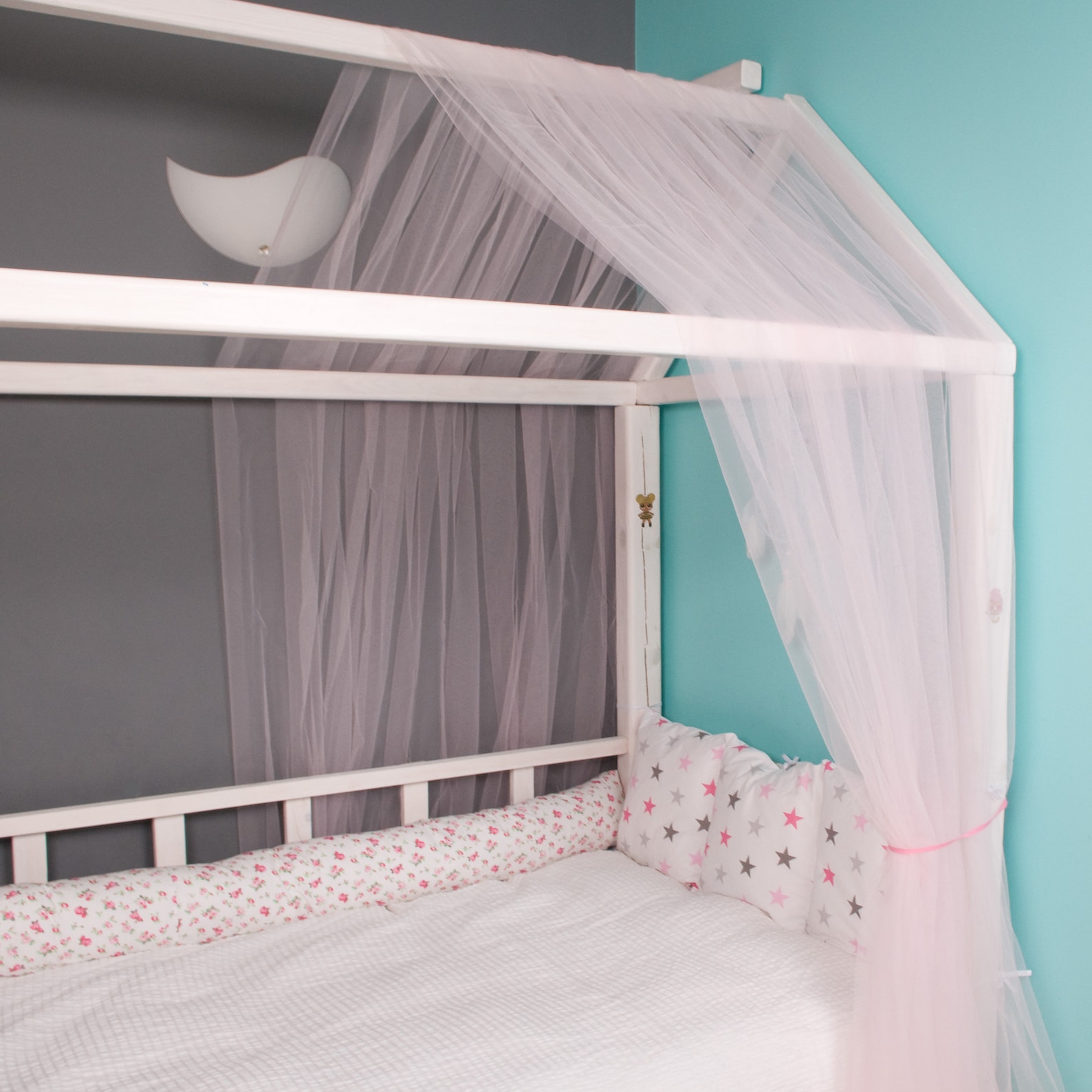 Lilac Montessori House Bed CANOPY Baldachin Bed Canopy Play Etsy