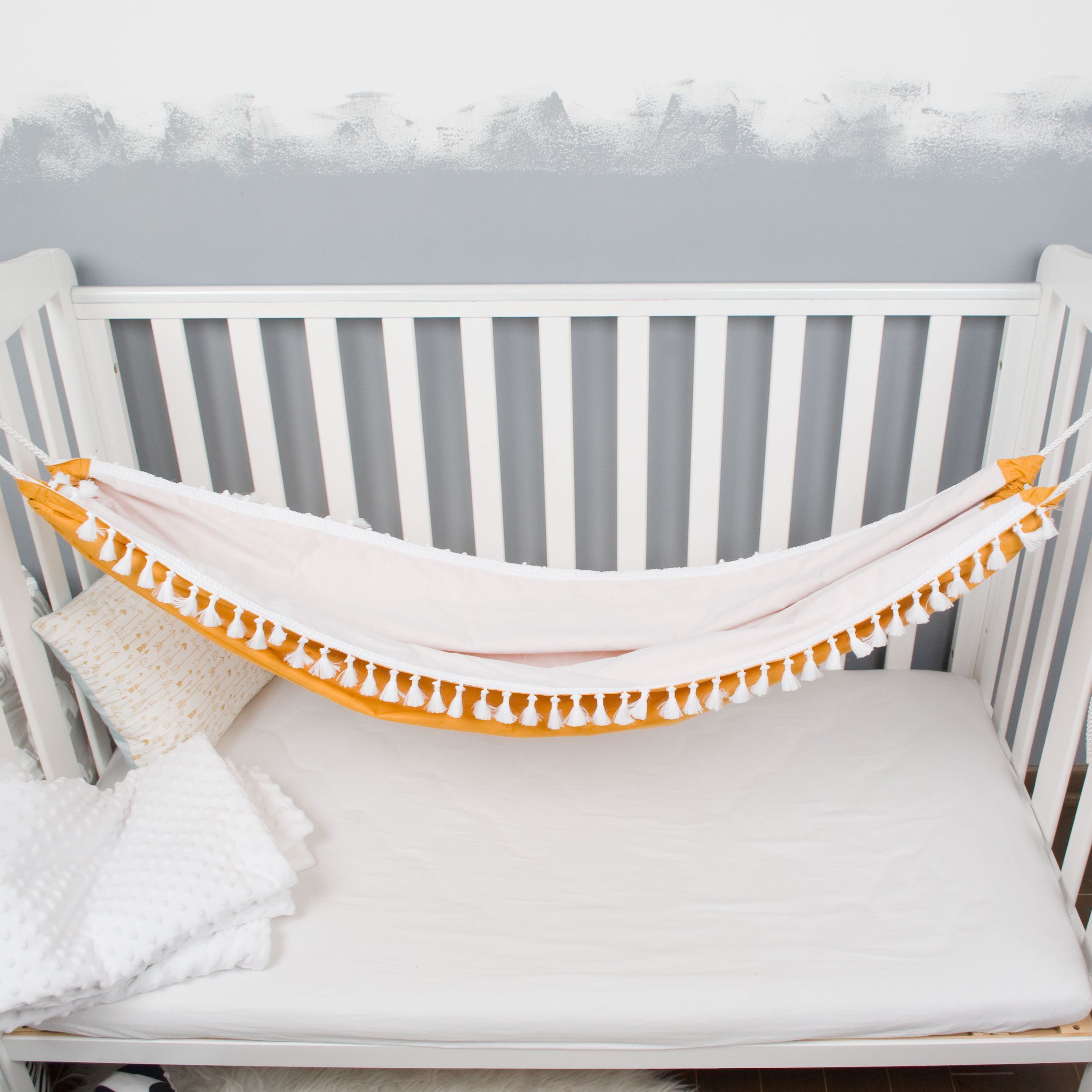 Boho Style Fabric Hammock With Tassels Fringes For Baby Etsy Boho Style Fabric Hammock With Tassels Fringes For Baby Etsy